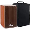 XDrum Cajon El Bajo Bass Port Cocoa Brown/Ebony - Porta bassi integrato per un suono potente - Cassa per percussioni - Cassa in legno - Incl. borsa da trasporto