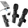 Moman Microfono lavalier senza fili per cellulare, 2,4 GHz per telefoni USB-C Android 2TX&1RX, microfono wireless per tablet vlogging interviste live Tiktok YouTube, MS1XC