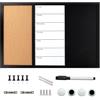 Intirilife lavagna combinata 3in1-60x40cm - lavagna bianca in sughero - lavagna magnetica, lavagna memo - pagine magnetiche - planner settimanale con magneti, spilli, gesso e pennarello planner