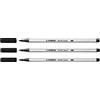 STABILO - Set di 3 pennarelli a punta a pennello Pen 68 brush nero