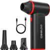 GOOLOO F3 Soffiatore Elettrico per Aria, 150000 Giri/min Vento Forte Soffiatori Portatili per Pulizia, Mini Soffiatore Regolabile a 3 Velocità con Ricarica Rapida, Soffiatore per Foglie Ricaricabile
