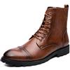 LMUIPMAA Stivali da Motociclista Uomo Stivali Stringati Combat Stivaletti Chukka,Marrone,40 EU