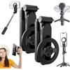 Generic Bastone per Selfie Magnetico Tascabile, Mini Treppiede Portatile 4 in 1 per iPhone, Con Rotazione a 360°, Estensibile E Rimovibile, Con Telecomando Wireless per La Registrazione Video(2PCS)