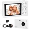Warmhm Fotocamera Digitale Portatile per Ragazze Zoom Retro con Wifi e Memoria Integrata Compatta e Leggera per Viaggi e Scatti Quotidiani Bianco