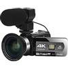 WAFOHSR Videocamere Digitali Grandangolari 4K Registrazione In Loop Al Rallentatore Microfono Videocamera Messa A Fuoco Automatica Streaming Webcam Vlog Kit Messa A Fuoco Accurata(32G SD Card,Set 1)