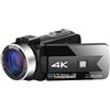 WAFOHSR Videocamere Digitali For Visione Notturna For Lo Streaming Live Webcam Fotografia WIFI Remote 4K Vlog Camcorder Registratore A Infrarossi Messa A Fuoco Accurata(32G SD Card,Black)