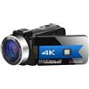WAFOHSR Videocamere Digitali For Visione Notturna For Lo Streaming Live Webcam Fotografia WIFI Remote 4K Vlog Camcorder Registratore A Infrarossi Messa A Fuoco Accurata(64G SD Card,Blue)