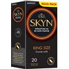 Skyn Preservativi King size, 20 unità, Lubrificato, Naturale, Gomma