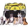 Animal House Recinto Pieghevole Impermeabile per Cuccioli di Cani, Gatti e Conigli: Versatile e Trasportabile, Ottimo per Interni 91/91 / 58 (Giallo, Media)