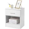 LEADZM Comodino con cassetto adatto a tutti i letti e le camere da letto, tavolino, mobile da notte, cassettiera da notte, bianco 39 x 29 x 41 cm (1), Tables de Chevet 3283