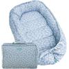 molis & co molis&co. Nido per bebè 90 x 50 cm. Riduttore per culla o Co-sleeping Nest per neonati. Cotone. Lettino portatile o da viaggio per neonati. Blue Garden. OEKO-TEX 100.