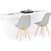 Mobili Fiver, Scrivania sospesa a muro Evolution 180x40, Bianco Frassino, Made in Italy