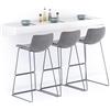 Mobili Fiver, Mensolone Da Bar Evolution 180x40, Bianco Frassino, Tavolo a muro sospeso per Bar e Ristoranti, Cucina, Made in Italy