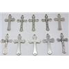 GTBITALY 10.441.30 Croce con Cristo Righe per Rosario in Argento galvanizzato per 10 Pezzi Misura 4 cm