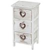 Mendler Cassettiera Comodino Shabby Vintage Forli Legno di paulonia Bianco 25x29x55cm 3 cassetti