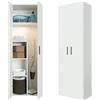 BDW Armadio Multiuso, Armadio Utility con 2 ante, 60 x 33 x 176 cm, 4 ripiani, per ripostiglio e garage (bianco)