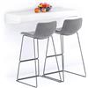 Mobili Fiver, Mensolone Da Bar Evolution 120x40, Bianco Frassino, Tavolo a muro sospeso per Bar e Ristoranti, Cucina, Made in Italy