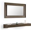 Mobili Fiver, Consolle Sospesa Evolution 120x40, Noce Scuro, NO, Consolle moderna corridoio, Made in Italy