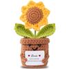 Aruigu Grazie, regalo di patata positiva tedesca, piccolo regalo di ringraziamento per amici colleghi e familiari, borsa positiva per mughetto bianco lavorato a maglia (girasole)