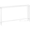 HOOBRO Tavolo Console Stretto da 140 cm per Consolle Ingresso, Tavolo da Consolle Rustico con Stazione di Ricarica e Porte USB Shinny, Espositivo Metallo, Bianco EWW145CXG01