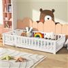 DADEA Letto a soppalco per bambini 90x190 cm, letto Montessori per bambini con protezione anticaduta, fino a 80 kg di portata, letto singolo per bambini e ragazzi, in legno massiccio di pino, letto a
