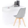 Mobili Fiver, Scrivania sospesa a muro Evolution 90x40, Bianco Frassino, Made in Italy