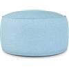 Deshome Pouf da esterno e interno - Pouf poggiapiedi tondo Ø 100 cm da giardino idrorepellente sfoderabile, Puff design moderno per divano soggiorno camera da letto Light Pouf Turchese polvere