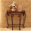 YTSJXN Consolle Ingresso a Metallo e Legno,Tavolo Consolle a Mezza Luna,Tavolino da Corridoio Salvaspazio,per Piccoli Spazi,Soggiorno,Tavolo da Divano(Black teak,L60CM/23.6IN)