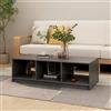 HaoChrymec Tavolino da Caffè Moderno, in Legno Massello di Pino, Design Minimalista, Grigio Antracite, per Soggiorno o Salotto, 110 x 50 x 34 cm