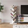 YITAHOME Libreria Scaffale in Legno Porta Libri, Moderna Autoportante CD Riviste Salvaspazio Verticale Libreria Legno Portaoggetti per Sala Camera Studio Soggiorno Ufficio, Bianco