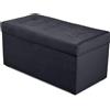 MG Design Pouf contenitore imbottito 45 × 90 cm Grigio scuro - capacità ca. 100 L, fino a 300 kg, superficie morbida con leggero riflesso, struttura in legno massiccio, già montato e facile da pulire