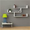 Dmora - Mensola Nebulon, Scaffale, Ripiano a muro, Scaffalatura multiuso, 119x23h67 cm, Bianco