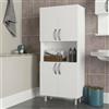 Dmora Armadio Multiuso Grande Celaeno, Mobile Multifunzionale, Mobiletto scarpiera, Guardaroba Porta Scarpe, 60x30h140 cm, Bianco