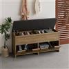 Dmora - Scarpiera Botein, Mobile portascarpe, Armadio da Ingresso Multiuso, Mobiletto per Calzature, 106x34 h50 cm, Quercia
