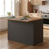 Dmora - Isola da cucina Emmanuel, Armadio multiuso, Mobile per cucinotto, Tavolo ausiliario, 100% Made in Italy, 125x90h90 cm, Antracite e Rovere