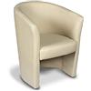 Dmora - Poltrona Abrera, Poltrona Moderna con Rivestimento in Ecopelle, Seduta da Soggiorno di Design, Cm 64x63h77, Grigia