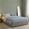 Talamo Italia - Letto matrimoniale Dana, Letto contenitore con rivestimento in tessuto, 100% Made in Italy, Apertura frontale, con materasso Cm 160x190 incluso, Bianco