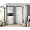 Dmora - Mobile pensile Detroit, Armadio ausiliare a 2 ante, Armadietto multiuso da bagno o lavanderia, 59x27h60 cm, Bianco