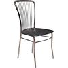 Dmora Sedia classica con seduta in ecopelle, struttura in metallo cromato, Poltrona per sala da pranzo, cm 54x45h93, colore Nero