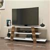 Dmora - Mobile porta TV Mir, Credenza da soggiorno, Armadio basso per TV, Base parete attrezzata, 120x34h42 cm, Noce e Bianco