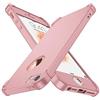 ORETECH Compatibile con Cover iPhone SE 2016 5S 5, con [2 x Pellicola Protettiva Vetro Temperato] 2 in 1 Ultra Sottile Hard PC TPU Silicone Anti Graffio Custodia per iPhone SE 2016 Cover - Oro Rosa