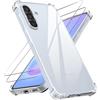 Natbok Chiaro Cover per Samsung Galaxy A57 5G con 2 Vetro Temperato, Anti-Graffio Antiurto Custodia con TPU, Anti Ingiallimento Trasparente Sottile Custodia Case per Samsung A57