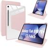 Lemxiee Cover per Samsung Galaxy Tab S10 FE+ & S10 FE Plus 13.1" Case per supporto rotante & Slot per penna Custodia in pelle PU + Acrilico trasparente