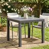 Dmora Esterno Marte, Ripiano Quadrato Fisso, Tavolo da Giardino Multiuso Effetto Rattan, 100% Made in Italy, 80x80h74 cm, Antracite