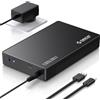 ORICO 3,5" Involucro per Disco Rigido Esterno SATA III a USB3.1 Tipo C per Installazione Senza Attrezzi Supporta UASP e Dischi da 20TB - Nero-Metal+ABS-3588C3