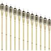Aufun 36 pezzi Torcia da giardino in bambù, torce a olio per esterni con stoppino di ricambio, luce del percorso della lampada a olio, altezza: 90 cm (Tye A)