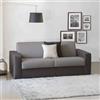 Dmora Talamo Italia - Divano letto 3 posti Aliana, Sofà apertura girevole in tessuto imbottito, Braccioli standard, 100% Made in Italy, Cm 220x95h90, Grigio e Antracite