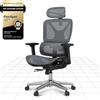 FLEXISPOT ErgoX - Sedia da ufficio ergonomica in rete, con poggiatesta 3D, supporto lombare indipendente, schienale 5D regolabile, braccioli 3D, seduta traspirante, girevole con ruote, portata 130 kg