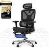 FLEXISPOT ErgoX sedia ergonomica da ufficio con poggiapiedi, braccioli 3D, poggiatesta 3D, schienale 5D regolabile, seduta traspirante, portata fino a 130 kg