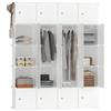 AufuN Sistema di scaffalatura fai da te, con asta appendiabiti, modulare, sistema di scaffalatura salvaspazio, libreria portatile pieghevole con ante (20 cubi, beige)